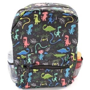 NWT Kids Black Dinosaur 17” Backpack - Elementary School Bag - Lightweight